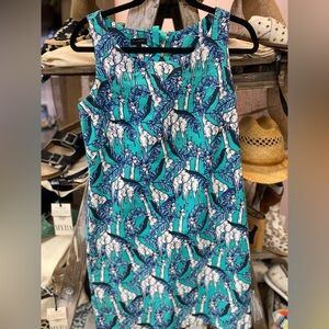 Talbots Blue and White Patterned Dress